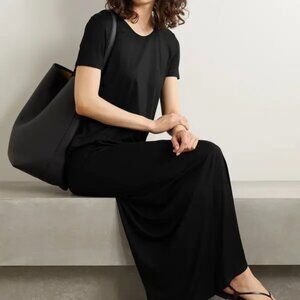 The Row Cetya Black Tencel Cashmere Jersey Maxi Dress L